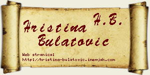 Hristina Bulatović vizit kartica